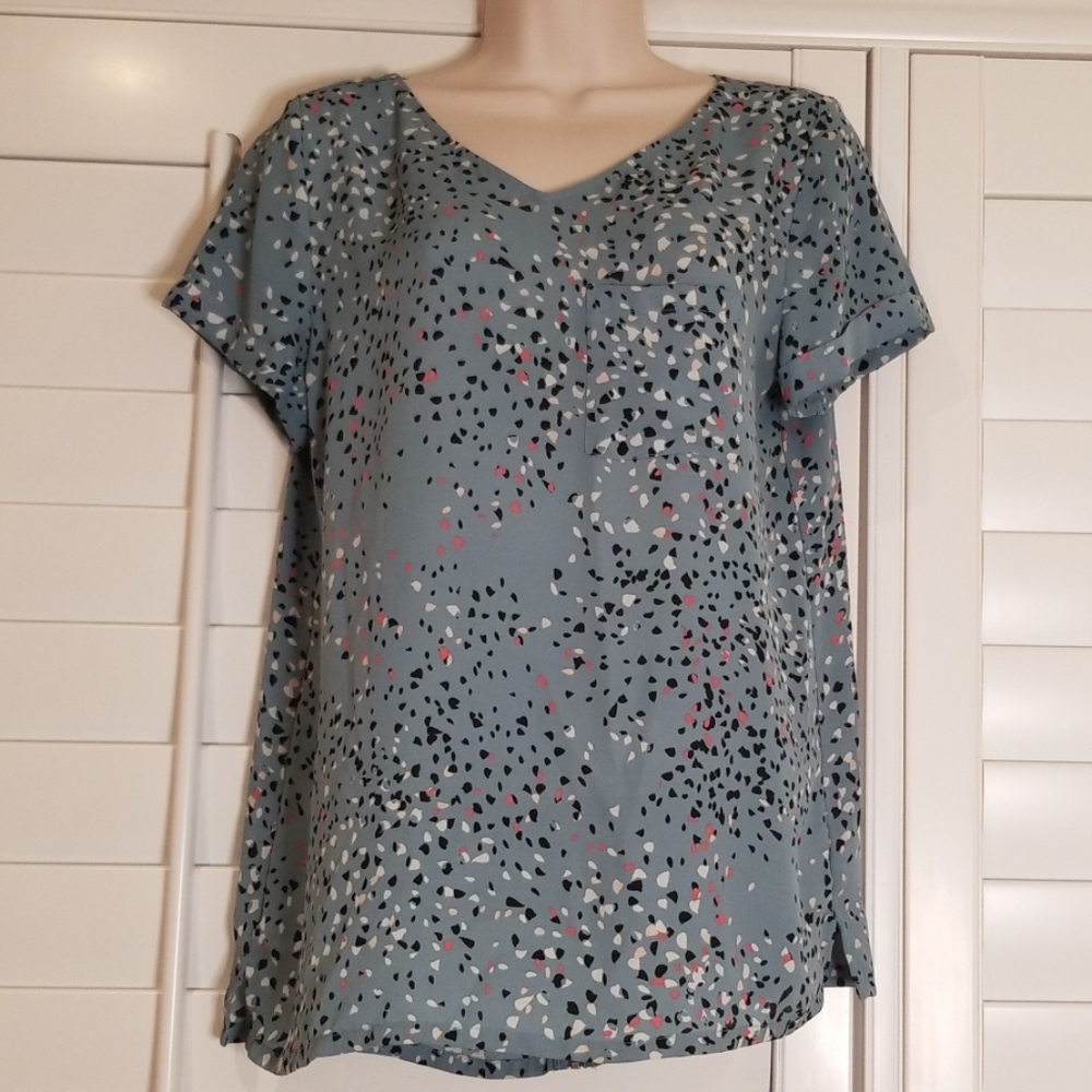 Maurices Blue Zip Back Shirt
